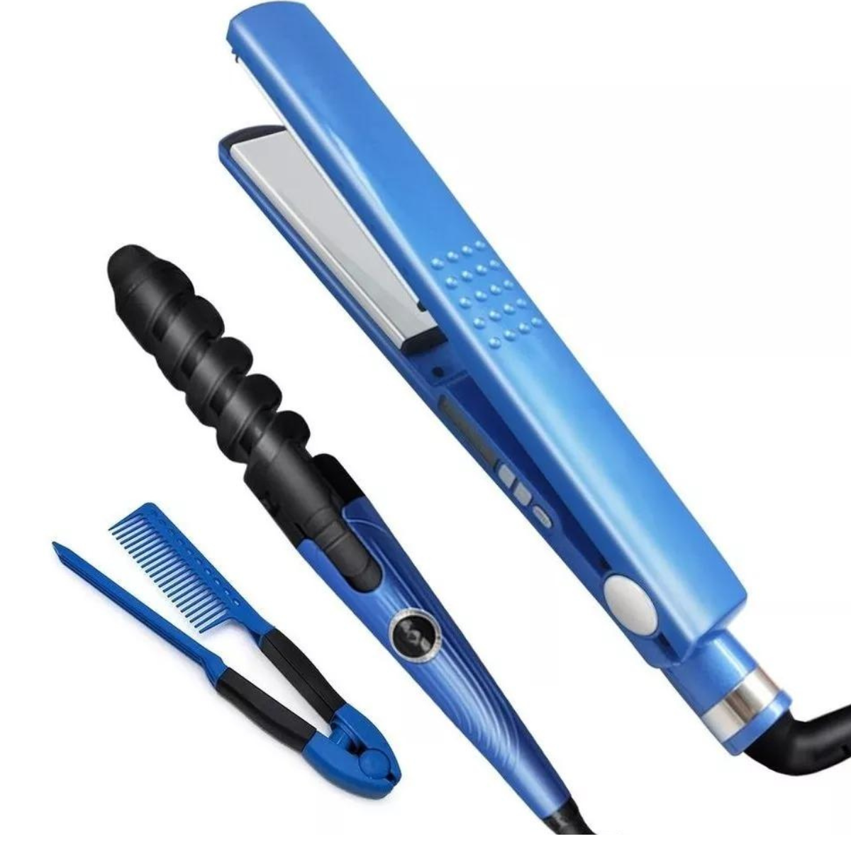 Kit de Belleza Plancha-Rizadora-Peine